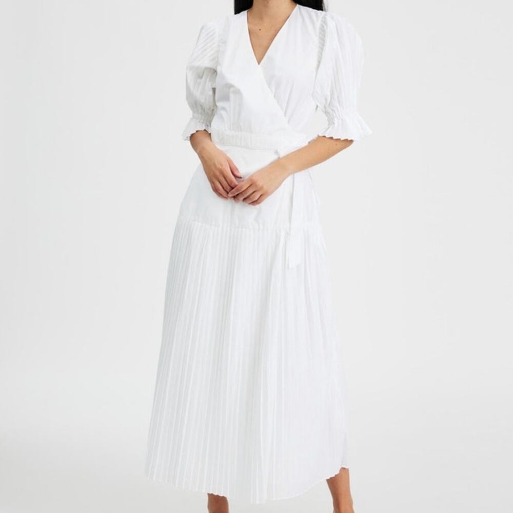 Sovere Pleated Wrap Midi Dress Size XS